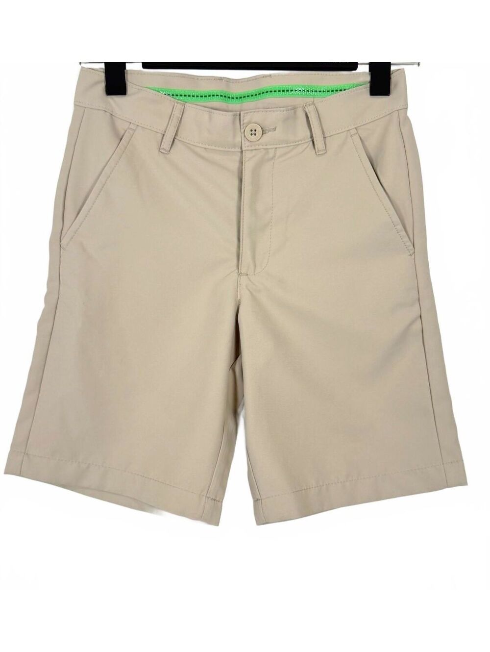 IZOD Boys Performance Swingflex Stretch Golf Shorts Khaki Beige Size 12